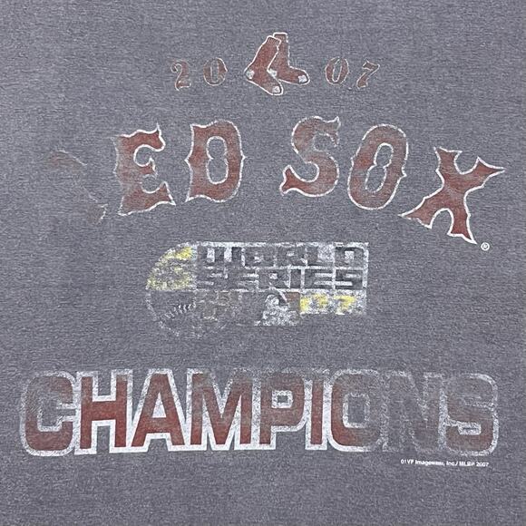 Boston Red Sox T Shirt Mens 2XL Blue 2007 World Series Champions Comfort Colors - Picture 7 of 13